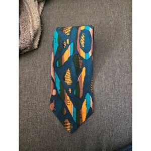 Coogi Vintage Abstract 100% Silk Print Neck Tie Australia Colorful Office Church